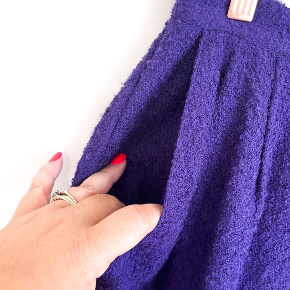 Vintage Boston Traveler Womens Gauchos Size 9-10 Purple Wide Leg Retro Culattes - Picture 4 of 9